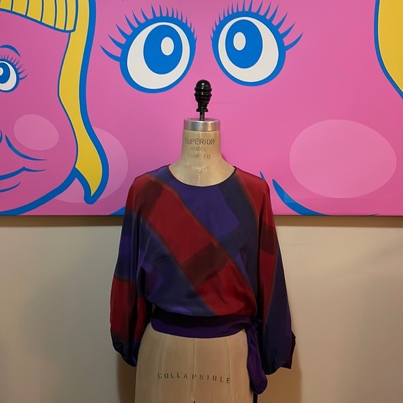 Shirley Hyatt Purple Red Silk Blouse